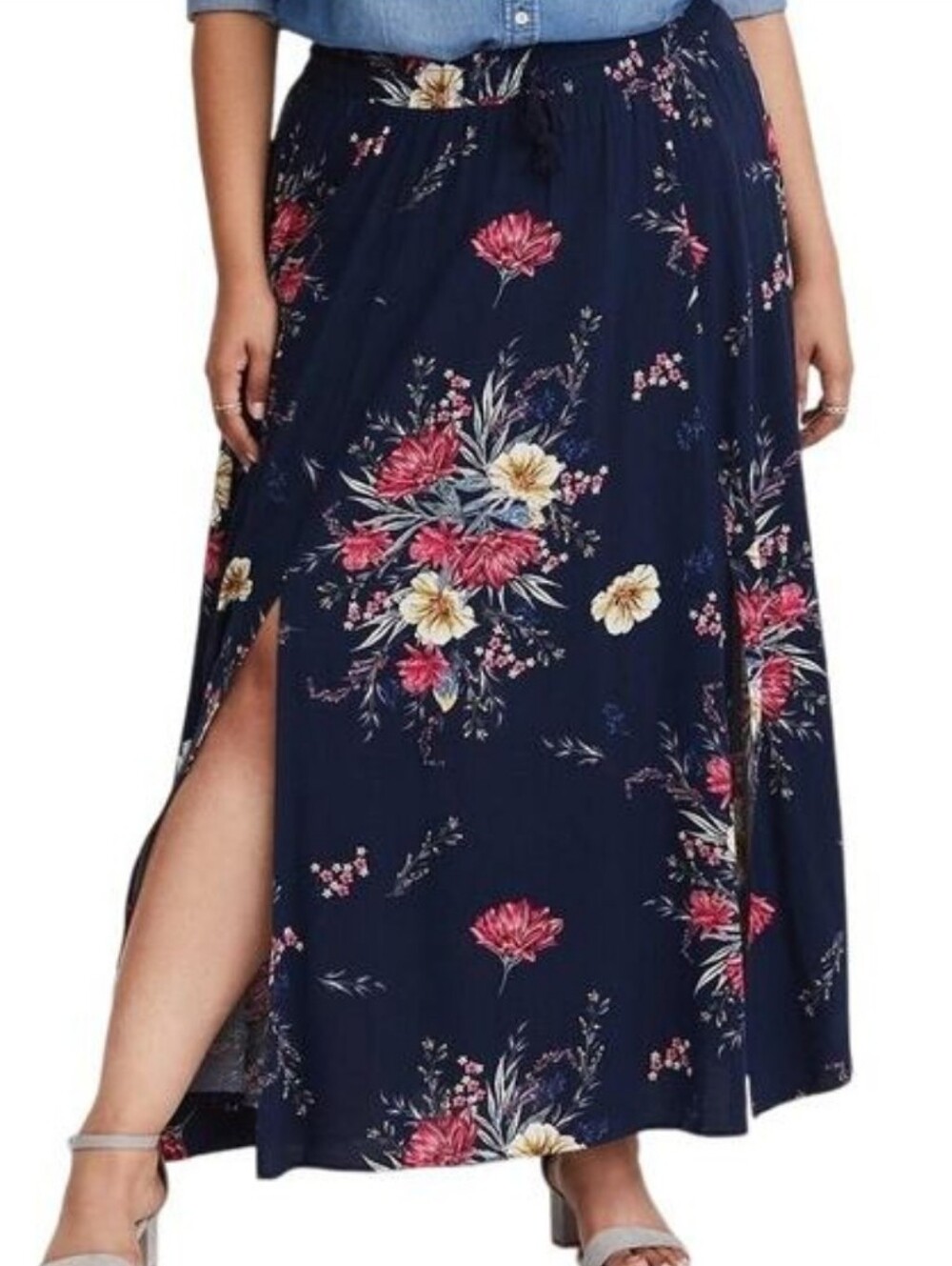 Torrid Size 2X Blue Floral Maxi Skirt